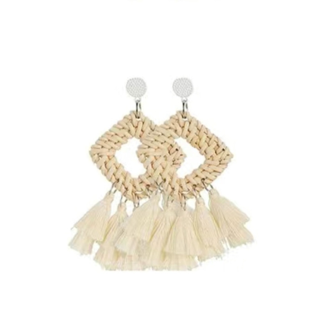 Rattan Dangle Earrings Bohemian Elegant Style Braided